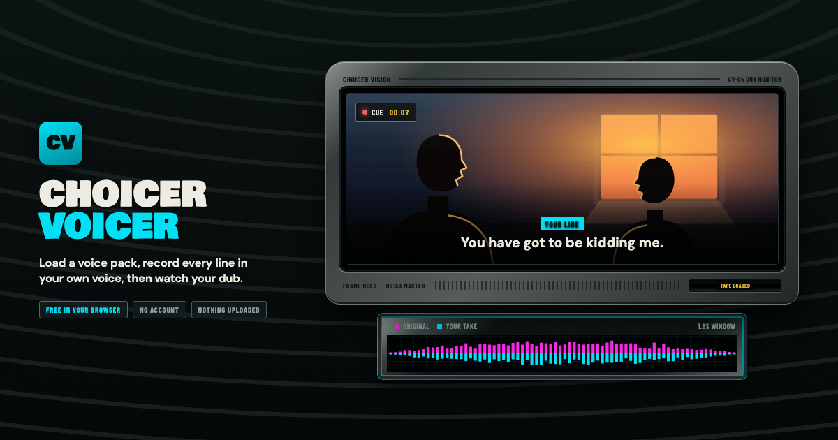 Choicer Voicer dub monitor and overlap waveform